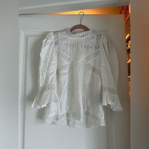 The Kooples white silk ruffle blouse